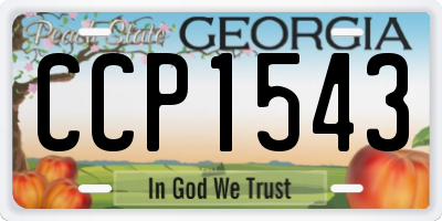 GA license plate CCP1543