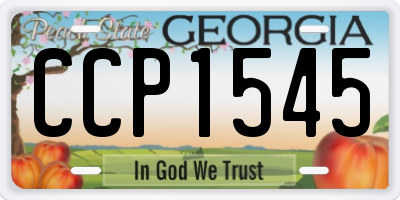 GA license plate CCP1545