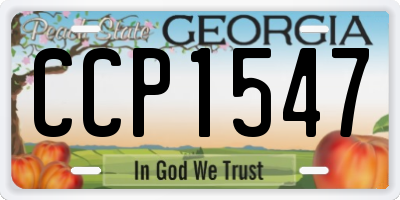 GA license plate CCP1547