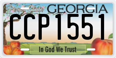 GA license plate CCP1551