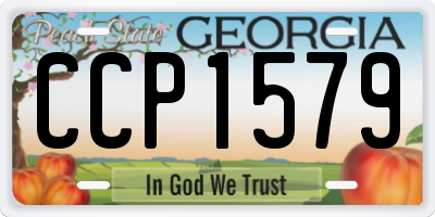GA license plate CCP1579