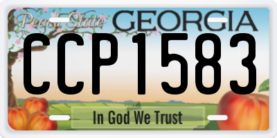 GA license plate CCP1583
