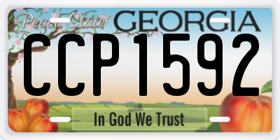 GA license plate CCP1592