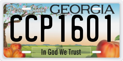 GA license plate CCP1601