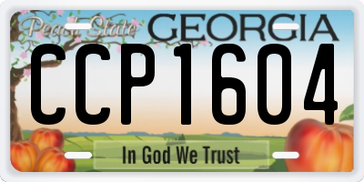 GA license plate CCP1604