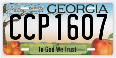 GA license plate CCP1607