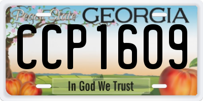 GA license plate CCP1609