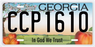 GA license plate CCP1610