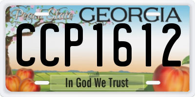 GA license plate CCP1612