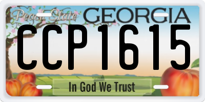 GA license plate CCP1615