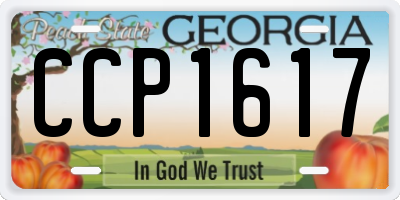 GA license plate CCP1617