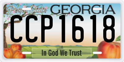 GA license plate CCP1618