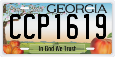 GA license plate CCP1619