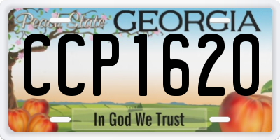 GA license plate CCP1620