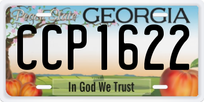 GA license plate CCP1622