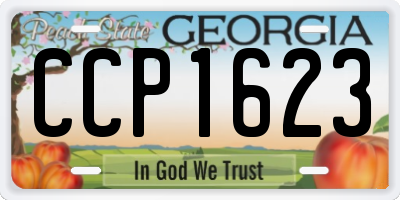 GA license plate CCP1623