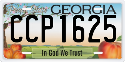 GA license plate CCP1625