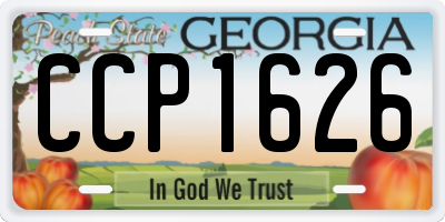 GA license plate CCP1626
