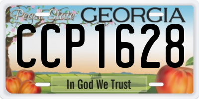 GA license plate CCP1628