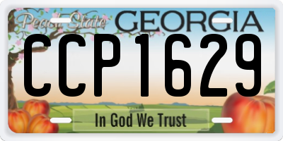 GA license plate CCP1629