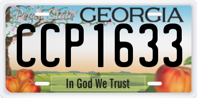 GA license plate CCP1633