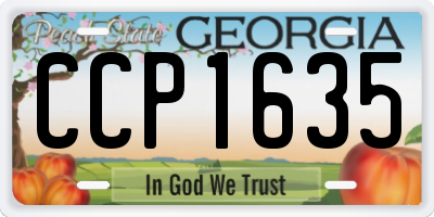 GA license plate CCP1635