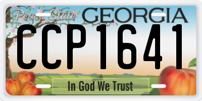 GA license plate CCP1641
