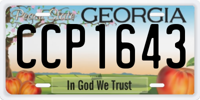 GA license plate CCP1643
