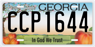 GA license plate CCP1644