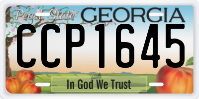 GA license plate CCP1645