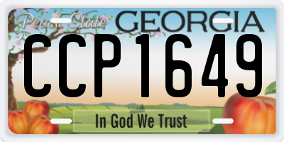GA license plate CCP1649