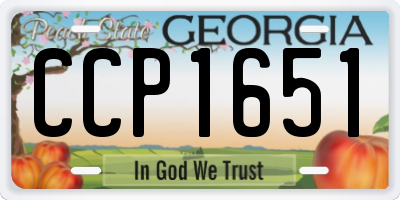 GA license plate CCP1651