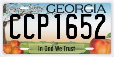 GA license plate CCP1652