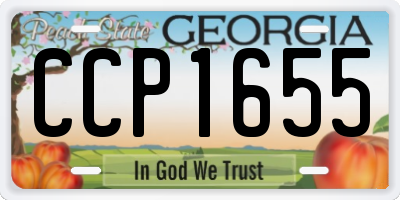 GA license plate CCP1655