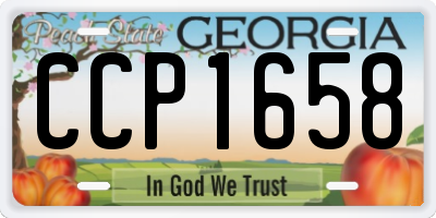GA license plate CCP1658