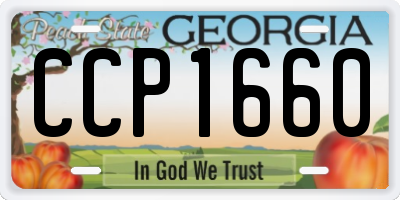 GA license plate CCP1660