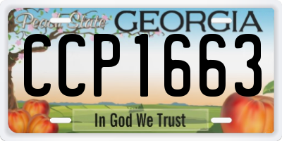 GA license plate CCP1663