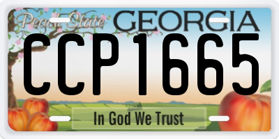 GA license plate CCP1665
