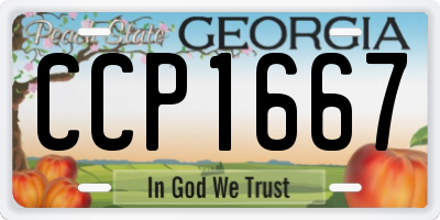 GA license plate CCP1667