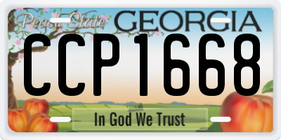 GA license plate CCP1668