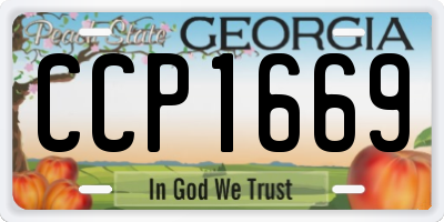 GA license plate CCP1669