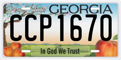 GA license plate CCP1670