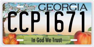 GA license plate CCP1671