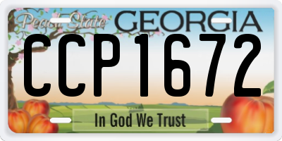 GA license plate CCP1672