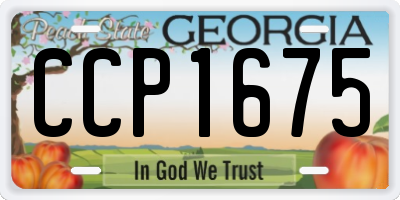 GA license plate CCP1675