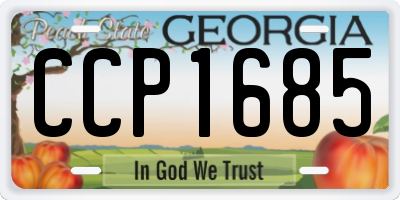 GA license plate CCP1685