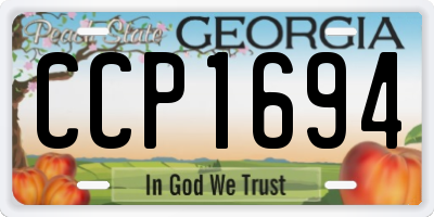 GA license plate CCP1694