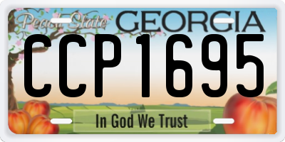 GA license plate CCP1695