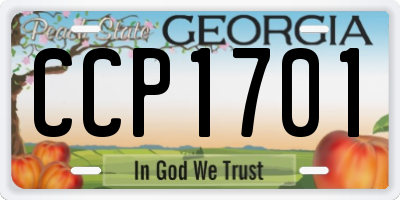 GA license plate CCP1701