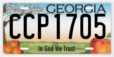 GA license plate CCP1705